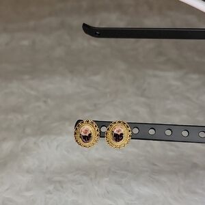 Vintage 1928 Manor House Collection Floral Cameo Earrings